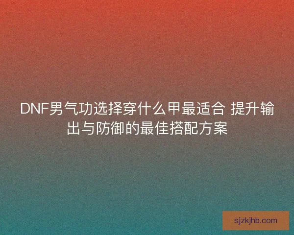 DNF男气功选择穿什么甲最适合 提升输出与防御的最佳搭配方案